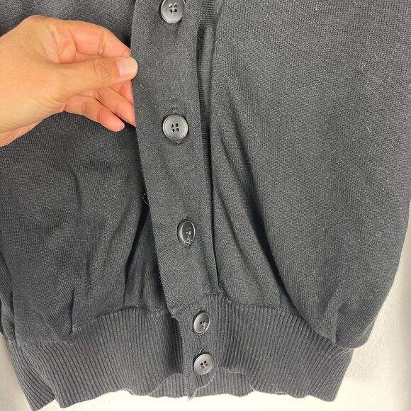 Antony Morato Cardigan Sweater Mens Large Black Knit Button Front Shawl Collar - Picture 4 of 13